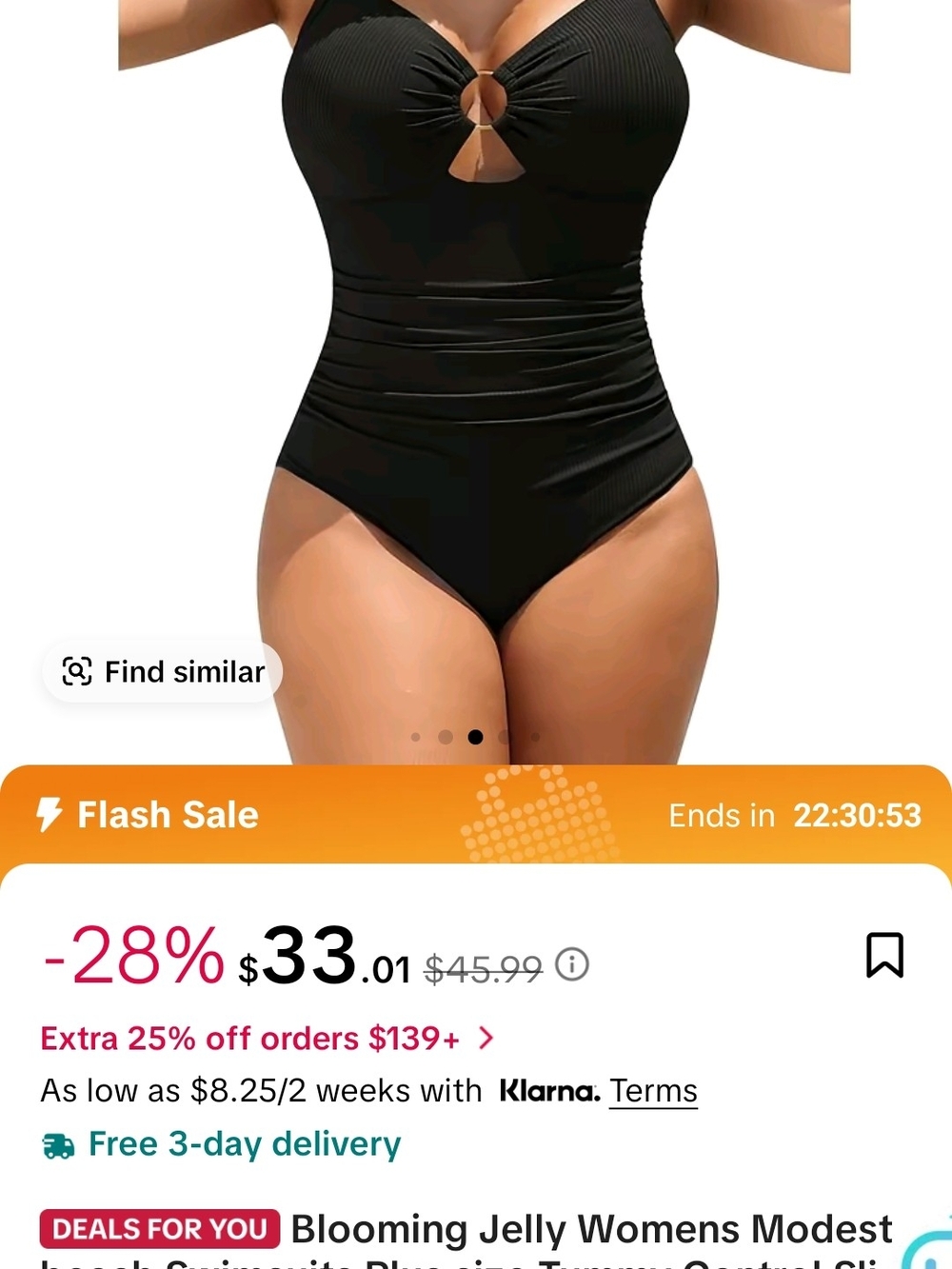 Women’s Black One-Piece Swimsuit with Keyhole Detail